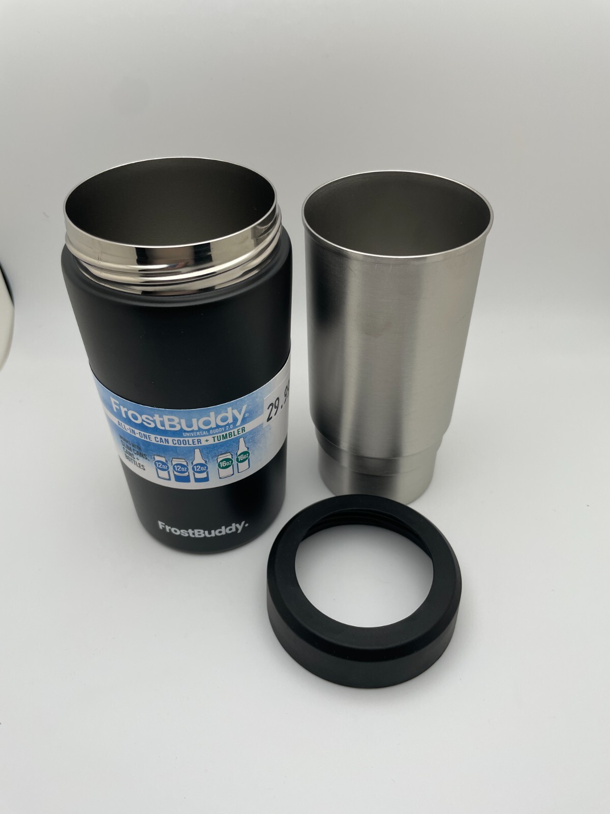 NEW FROST BUDDY UNIVERSAL BUDDY 2.0 STAINLESS STEEL ALL IN ONE CAN COOLER BOTTLE