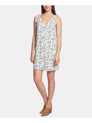 

1. STATE Женское платье прямого кроя без рукавов цвета слоновой кости с цветочным принтом выше колена Размер, Цвет слоновой кости