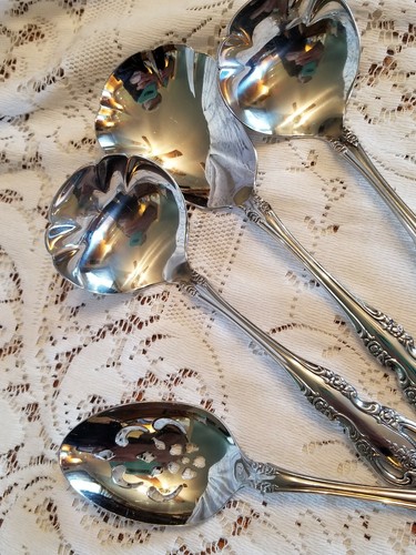 Oneida Community Stainless BRAHMS Casserole Pierced Serving Spoon 2 Gravy Ladles