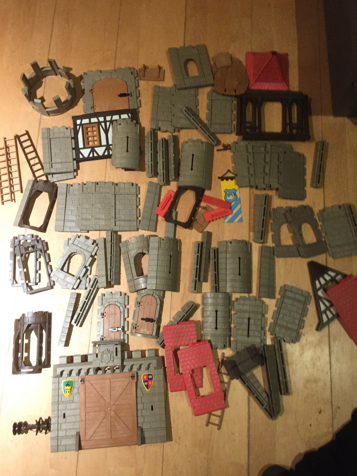 Playmobil 3666 3667 alte Ritterburg 3450-Ersatzteile -Tor,Stützen,Fenster,Wand