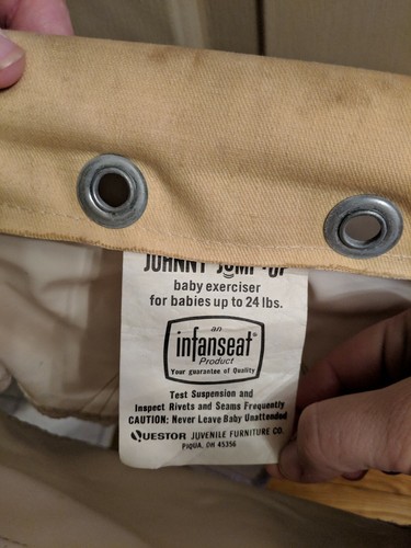 Vintage Johnny Jump Up Baby Infant Exerciser Infanseat Doorway Jumper Swing Seat