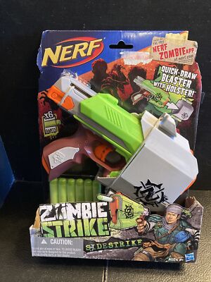 SU1) Nerf Zombie Strike  Side Strike Blaster w/Holster & 6 Darts NEW IN PACKAGE