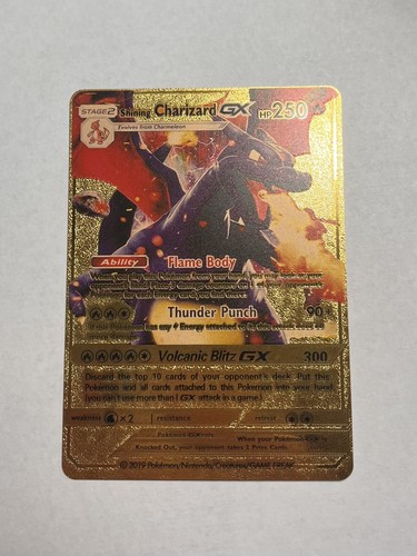 SHINING Charizard GX ULTRA RARE Gold Foil Display Card MINT