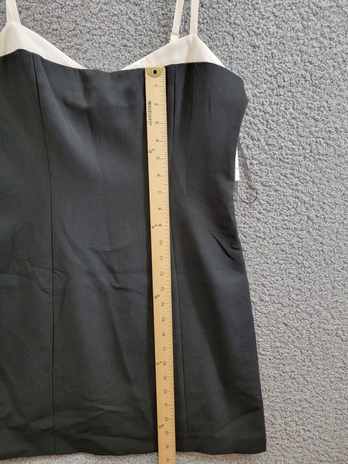 FRENCH CONNECTION Azra Contrast Trim Mini Dress Women's 8 Black/White Back Zip - Picture 8 of 18