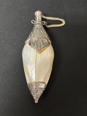 Estate Jewelry Mother of Pearl Chatelaine Perfume Bottle 4
