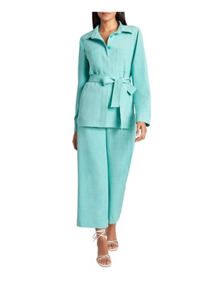 

Женский зеленый топ TAHARI ARTHUR S. LEVINE с завязками на талии и рукавами на пуговицах