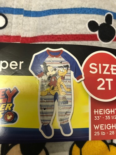 Disney Mickey Mouse Pluto Best Friends Footed Pajama Blanket Sleeper Size 2T NWT