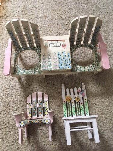 Antique Painted Beach Chair Planters. Check Pics. Students Selling.