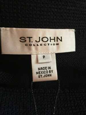Pre-owned St. John's Bay St John Knit Size P Navy Blue Straight Skirt Santana Wool Rayon