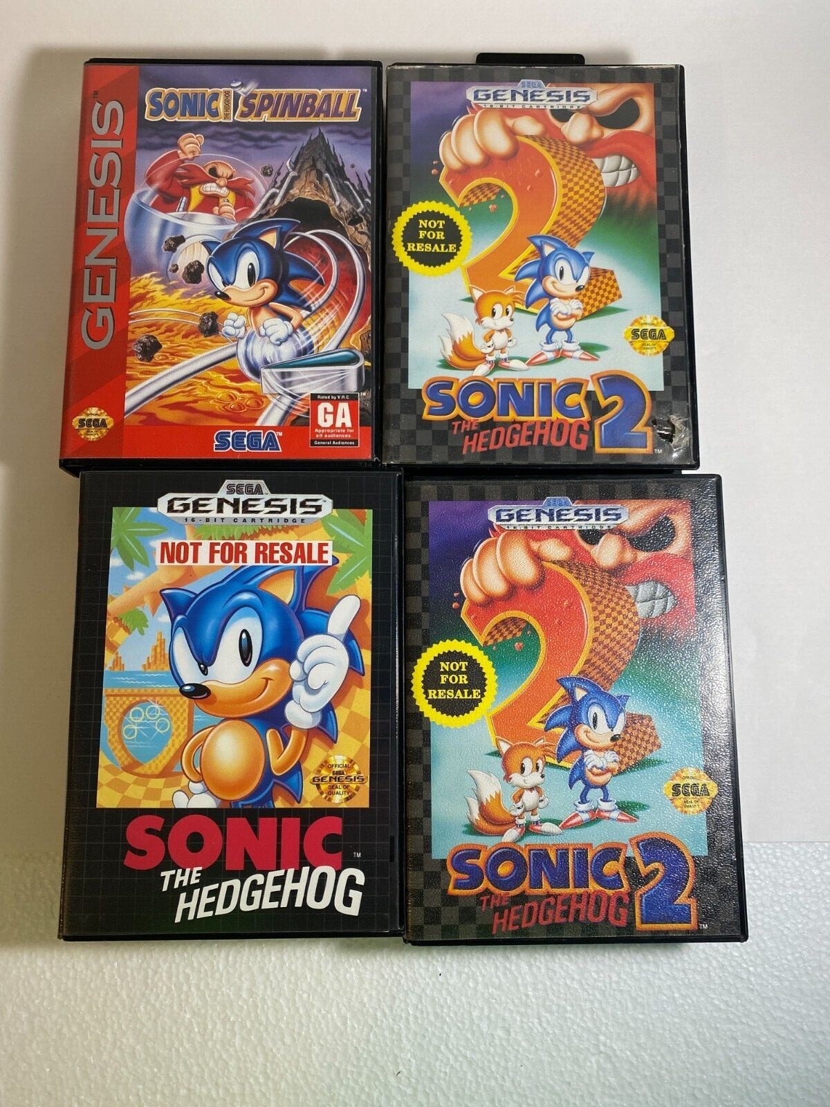 Sonic the Hedgehog 1, 2 (only 1), Spinball Lot Sega Genesis Sonic the Hedgehog 1, 2 (only 1), Spinball Lot Sega Genesis