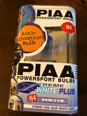 PIAA H4 XTREME WHITE PLUS HALOGEN BULB 60/55W=110/100W 70456