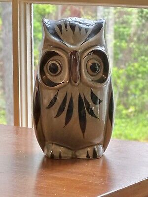 Vintage Owl Tonala Mexican Folk Art Hand Painted Ceramic Pottery