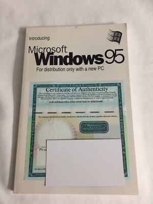 Microsoft Windows 95 Introducing Windows Manual w/COA and Product Key NO CD
