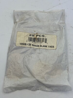 C.H. HANSON 1098B-25 PACK OF 25 ROUND BRASS BLANK VALVE TAGS 1 1/2'' NIB