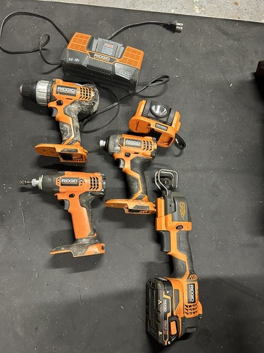 ridgid 18v cordless tools combo set used
