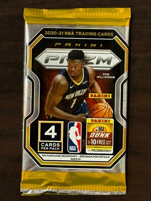 2020-21 Panini Prizm Basketball 4 Card Factory Sealed Unopened Pack