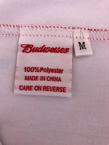 Budweiser Girls Button Front Accent Mini Dress Costume Women's Size Medium White