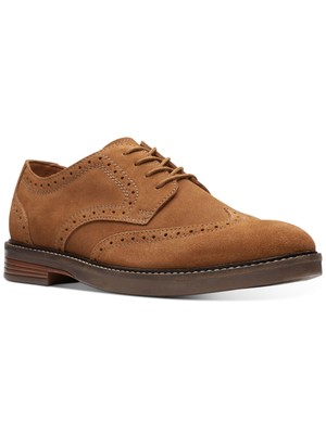 

КОЛЛЕКЦИЯ ОТ CLARKS Мужские коричневые кожаные оксфорды с кончиками крыльев Paulson Toe, 13 м, Коричневый, 26150858
