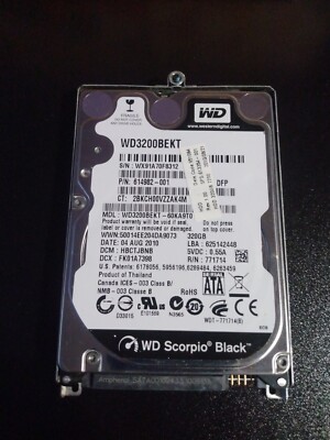 Western Digital Scorpio Black 320GB HDD 7200RPM WD3200BEKT-60KA9TO , 614982-001