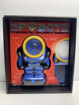 SPYBOTS Cybernetic Security Robots - SPOTBOT - Blue Spybot - Bright LED Light