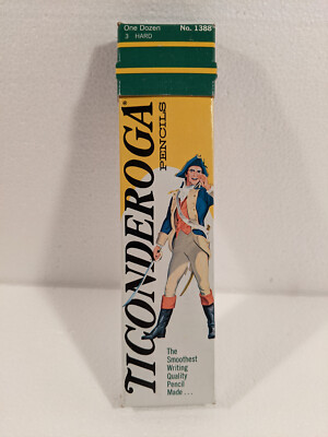 Dixon Ticonderoga 1388 # 3 Hard 12 Unsharpened Pencils in Box - VTG Ethan Allen