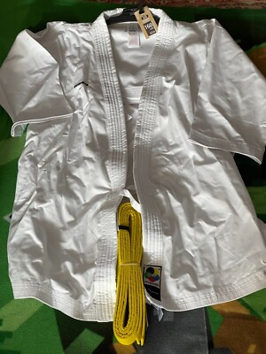 Outshock Anzug 500 Karate gelber Gürtel Gr. 160 cm Judo Kimono Kampfsport