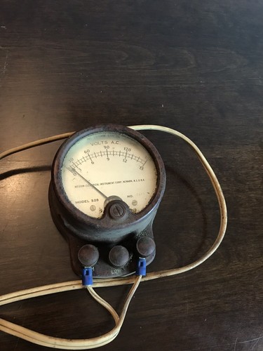 Antique VTG Weston Electric Instrument Voltmeter Volts AC Meter 0-1 Model 528