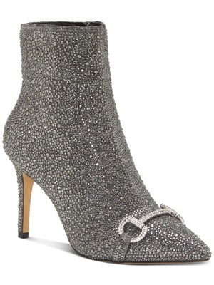 INC Womens Gray Detail Glitter Ignacia Pointed Toe Stiletto Booties 10 M