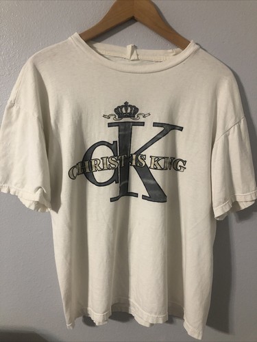 Christ Is King Vintage Shirt Religion Jesus Tee Calvin Klein