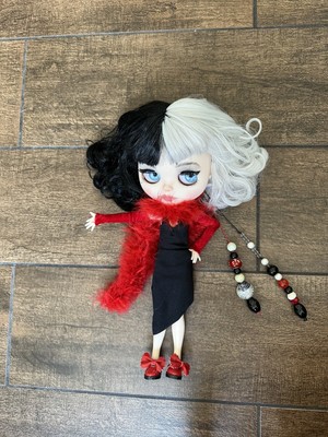Cruella D Vile Blythe Ooak Doll, Customized Doll