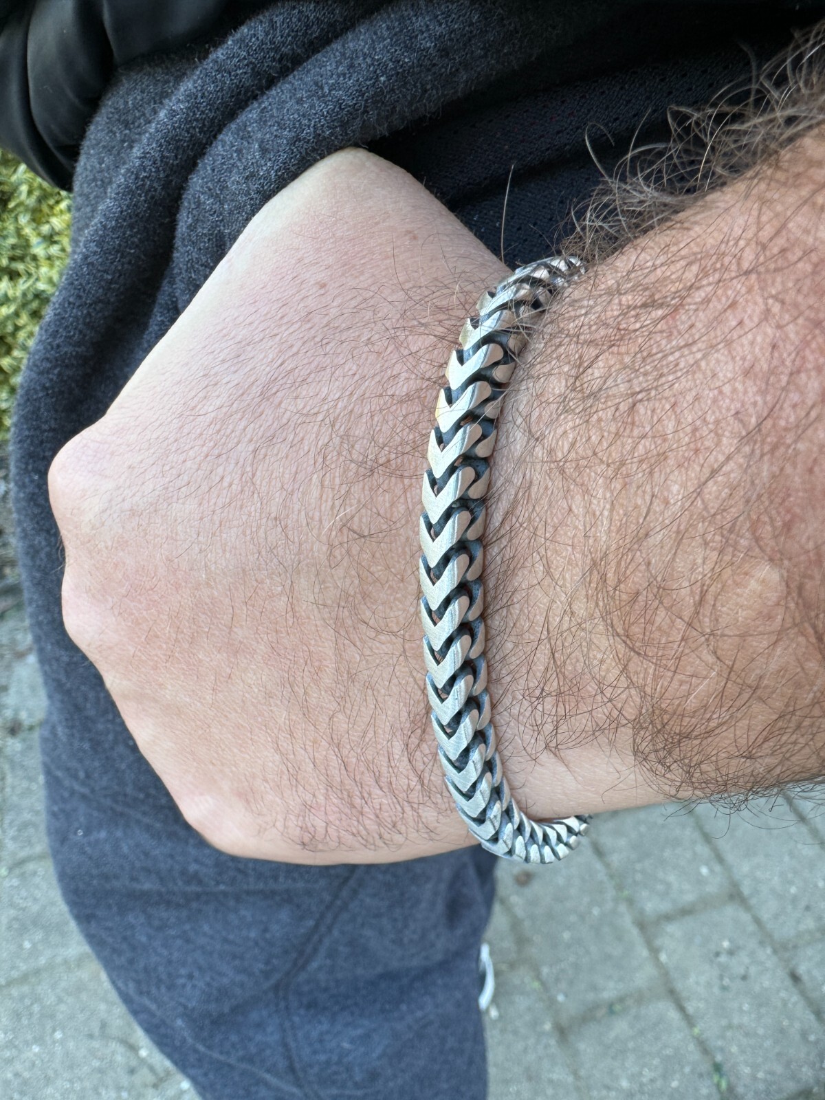 Pre-owned Silver Big 4-10mm Franco Chain Necklace Or Bracelet Oxidized Real 925  Box Clasp