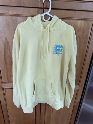 Jimmy Buffett Men's XXL  56  Pale Yellow Second Wind Hoodie Sweatshirt Pullover