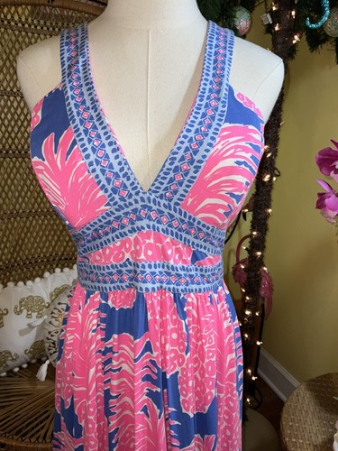 Pre-owned Lilly Pulitzer Taryn Maxi Dress Little Flamenco ? Size 8,10 In Multicolor