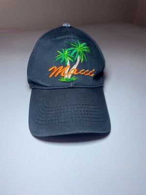 Vintage Maui Embroidered Snapback Flexible Brim Navy Blue Dad Hat Cap Surf