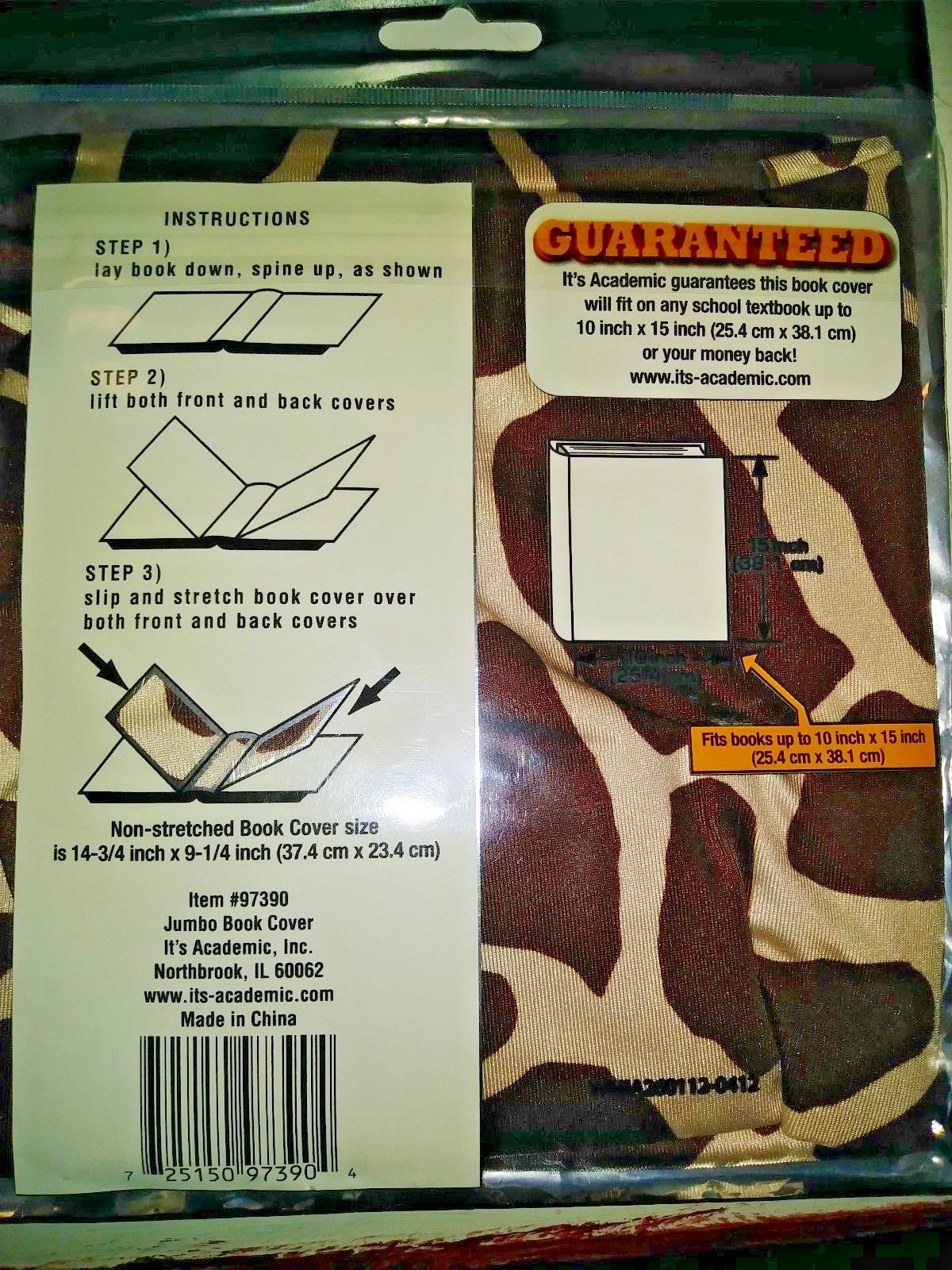 Premium Edition Jumbo Book Cover XXL zebra print