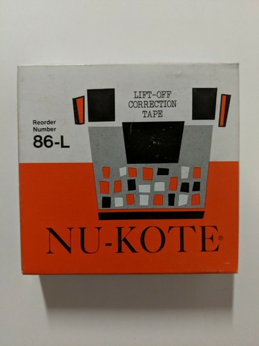 NEW -  Nu-Kote 86-L IBM  Selectric II, III Lift-off Tape Pack of 6 -.25