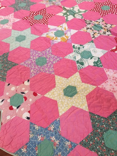 Vintage Quilt, Star, Pink