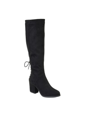 

JOURNEE COLLECTION Женские черные эластичные ботинки Leeda со шнуровкой до середины икры, размер 5,5, Черный, LEEDA-BLK-055WC