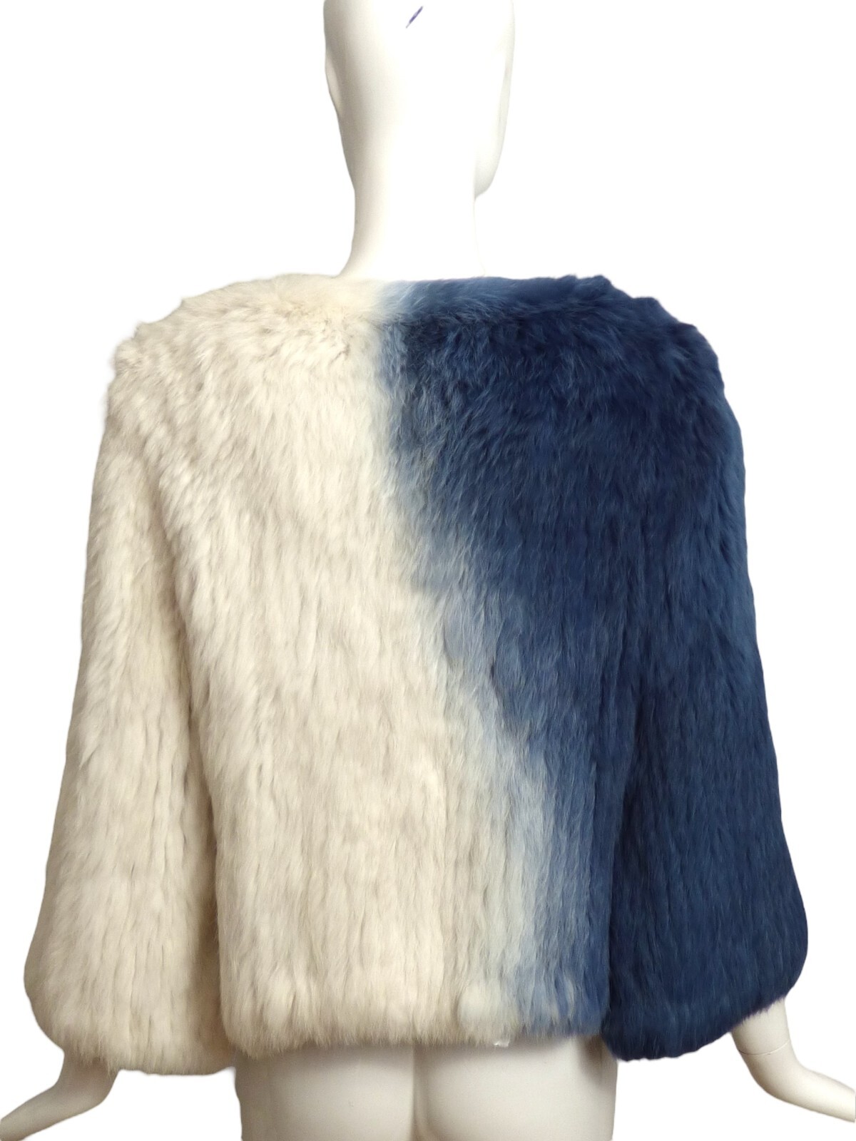 Pre-owned Lou Andrea - Multi Color Rabbit Fur Jacket, Size 6 In Multicolor