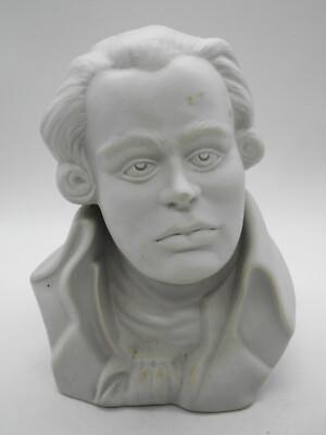  RARE BUSTE DE DANTON EN BISCUIT PORCELAINE ALLEMAGNE RICHARD ECKERT & CO 