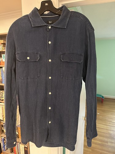 3x1 NYC Button Down Shirt Men's Extra Large Denim Shirt Blue