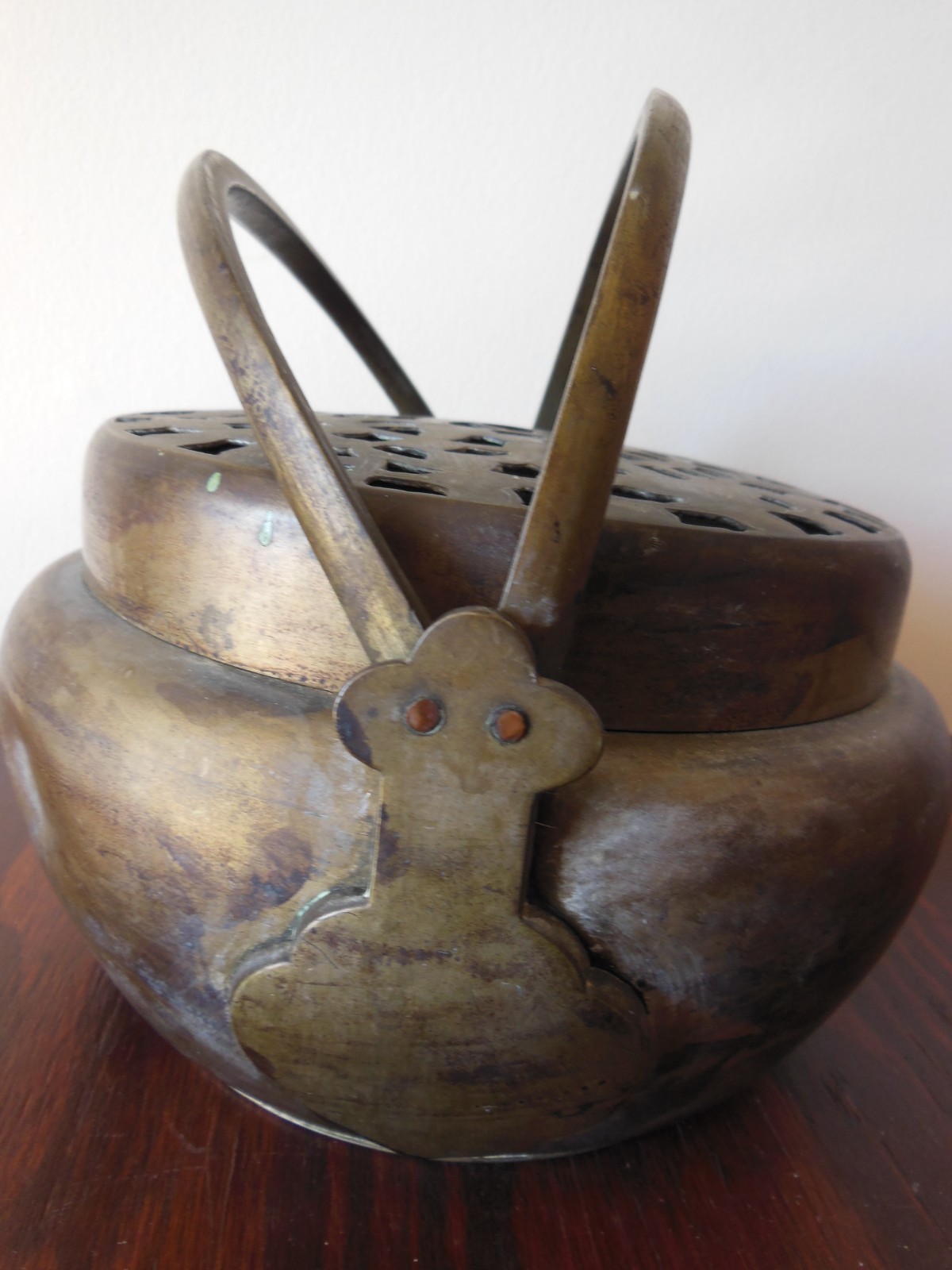 Antique Chinese Incense Burner Censer Cricket Cage Box Reticulated w/ Lid *LARGE