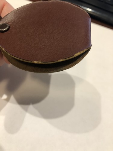 VINTAGE BAUSCH & LOMB POCKET FOLDING MAGNIFYING GLASS STAMPED LEATHER CASE B&L