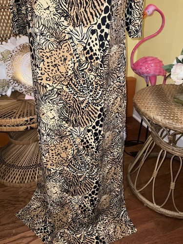 Pre-owned Lilly Pulitzer Seralina Maxi Dress Rattan Walk On The Wild Side Size Xl In Multicolor