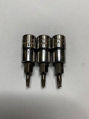 SNAP ON TOOLS T8 T10 T15 Tamperproof Torx Sockets 1/4'' Drive TTXR8 TTXR10 TTXR15