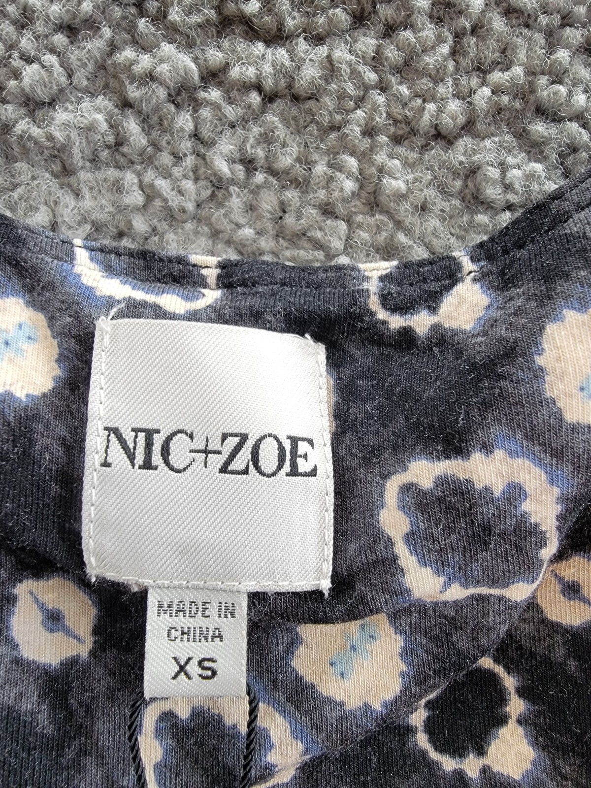 NIC+ZOE Midnight Shibori Twist Front Dress Women XS Black Multi V-Neck Pullover - Picture 8 of 15