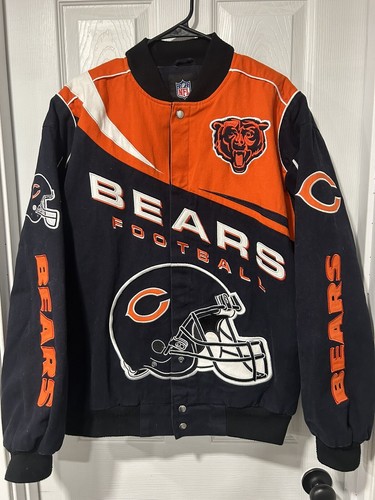 Chicago Bears NFL Sz L Button Up Embroidered Monsters Midway