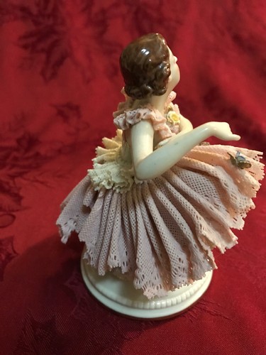 Ackerman Fritze Volkstedt Porcelain Lace Figurine Dancer Ballerina