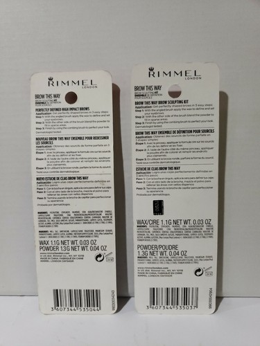 Rimmel ~ BROW THIS WAY Eyebrow Powder 002 MEDIUM BROWN and 003 DARK BROWN