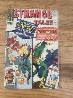 #123 STRANGE TALES Marvel Comics 1964 1st Beetle Dr Strange/Loki Thor Key Issue